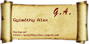 Gyimóthy Alex névjegykártya